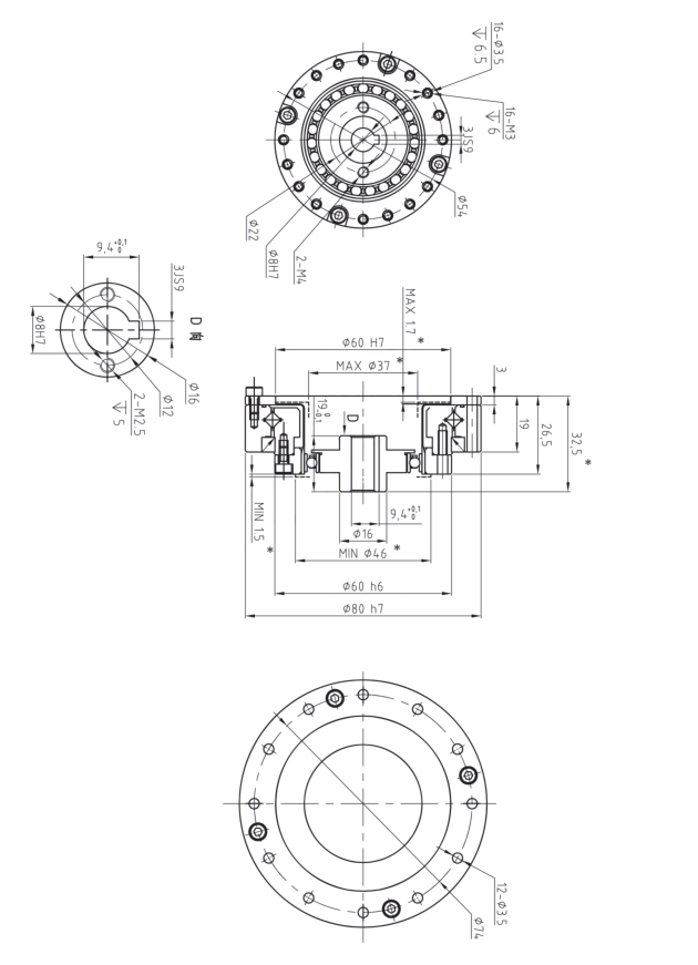 LHT17諧波減速機(jī)圖紙