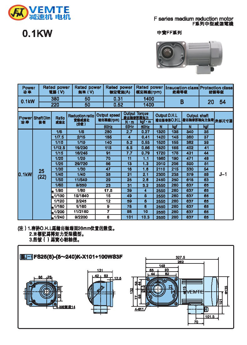 縮框型0.1KW-實心軸