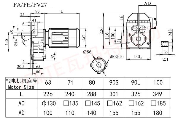 FA FH FV 27減速機(jī)圖紙